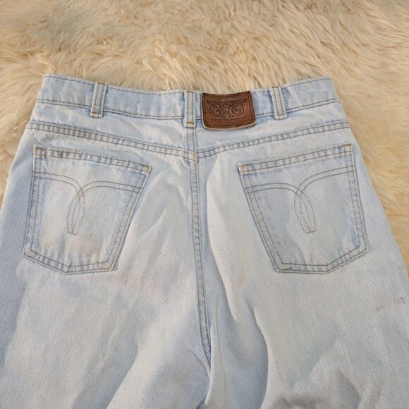 Vintage GWG Light Wash Scrubbies Creased Front High Rise Jeans Size 34x30